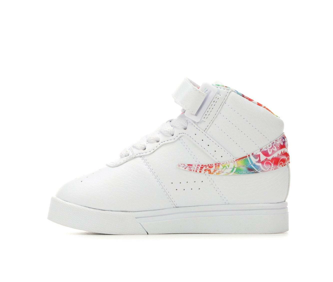 Budget ๐ Girls' Fila Toddler Vulc 13 Rogue Tie-Dye High-Top ๐ Sneakers Wh/Mlti/Paisley ๐ - Image 4