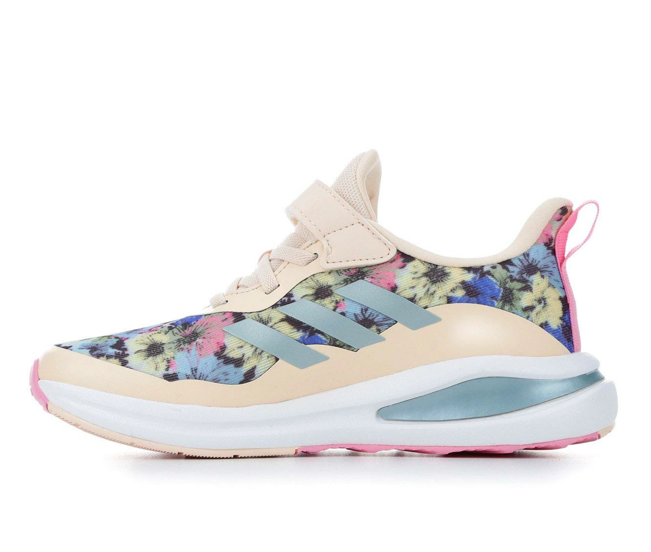 Promo ๐ Girls' Adidas Little Kid Fortarun Strap Sustainable Running ๐ Shoes Pnk/Wht/Floral ๐ - Image 4