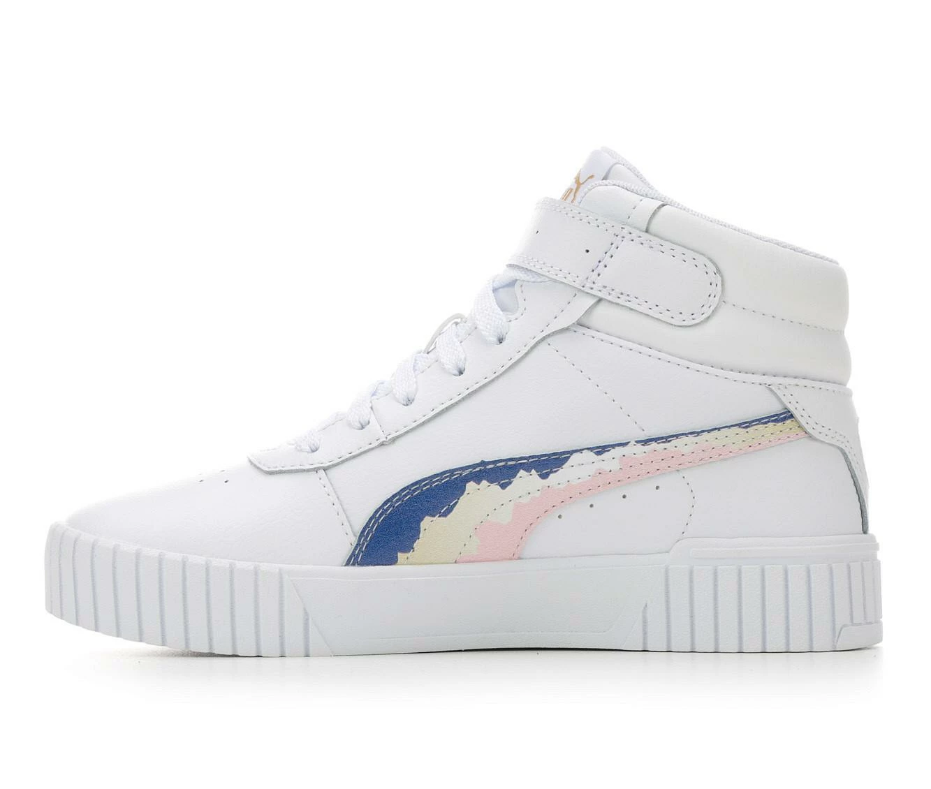 Cheapest โ๏ธ Girls' Puma Big Kid Carina 2.0 Mid ๐ Sneakers White/Blue/Pink โค๏ธ - Image 4