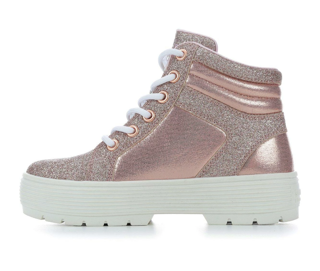 Hot Sale โญ Girls' Skechers Little Kid & Big Kid Elevated City Shine Platform ๐ Sneakers Rose Gold ๐ - Image 4