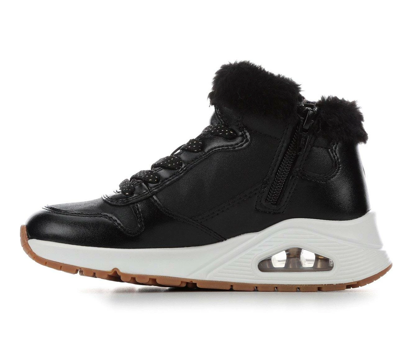 Best Sale ๐ Girls' Skechers Little Kid & Big Kid Uno Cozy On Air Wedge ๐ Sneakers Black/Rose Gold ๐คฉ - Image 4