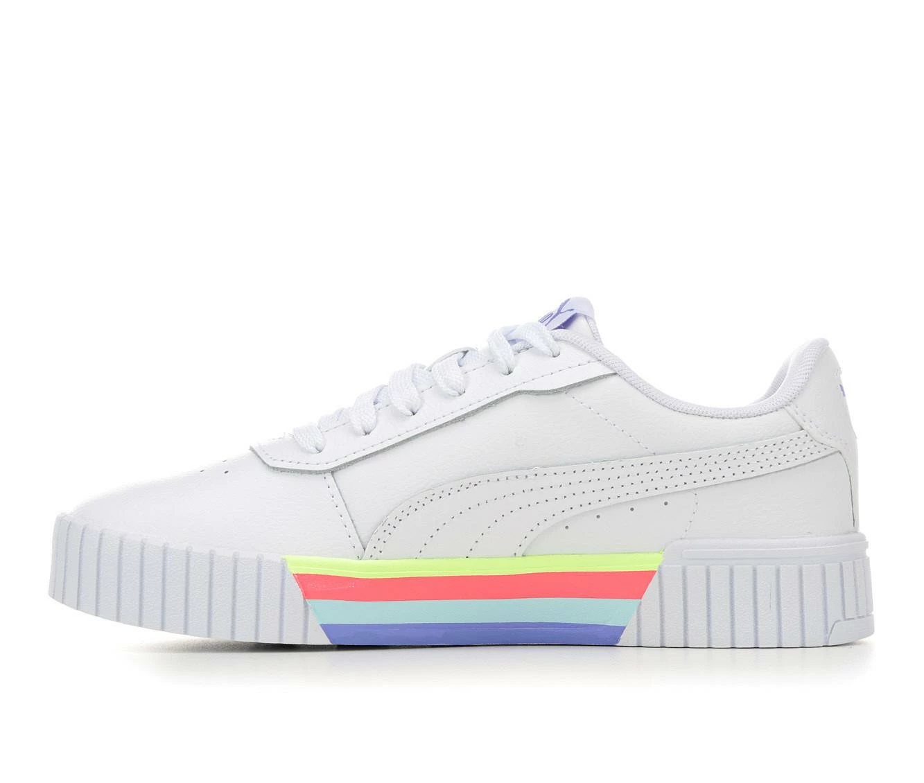 Budget ๐ Girls' Puma Big Kid Carina 2.0 Stripes ๐ Sneakers White/Stripes ๐ - Image 4