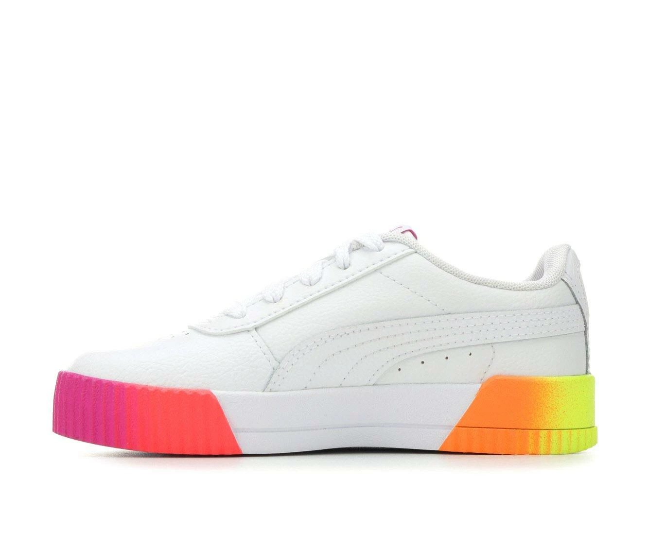 Cheap ๐ Girls' Puma Little Kid & Big Kid Carina Fade ๐ Sneakers White/Neon/Fade โ - Image 4