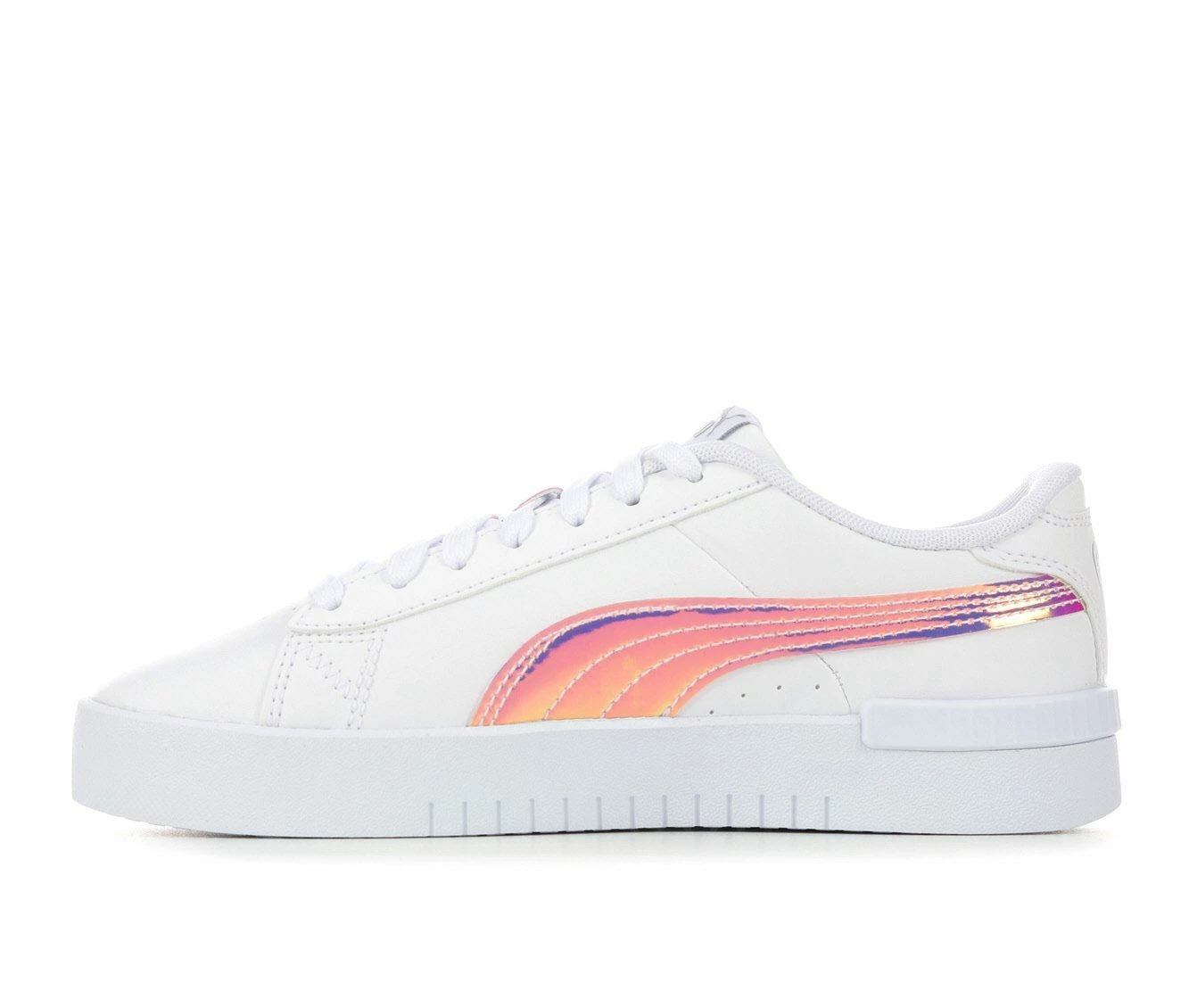 Cheapest ๐งจ Girls' Puma Big Kid Jada Holographic Platform ๐ Sneakers White/Pink/Slvr ๐งจ - Image 4