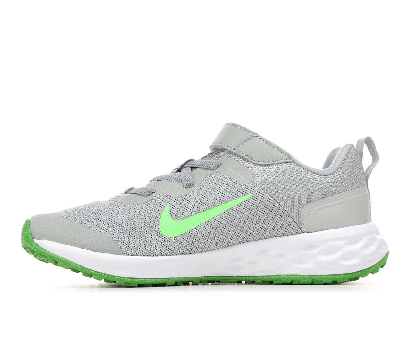 Best Sale ๐ Kids' Nike Little Kid Revolution 6 Running ๐ Shoes Grey/Green/Grey โญ - Image 4
