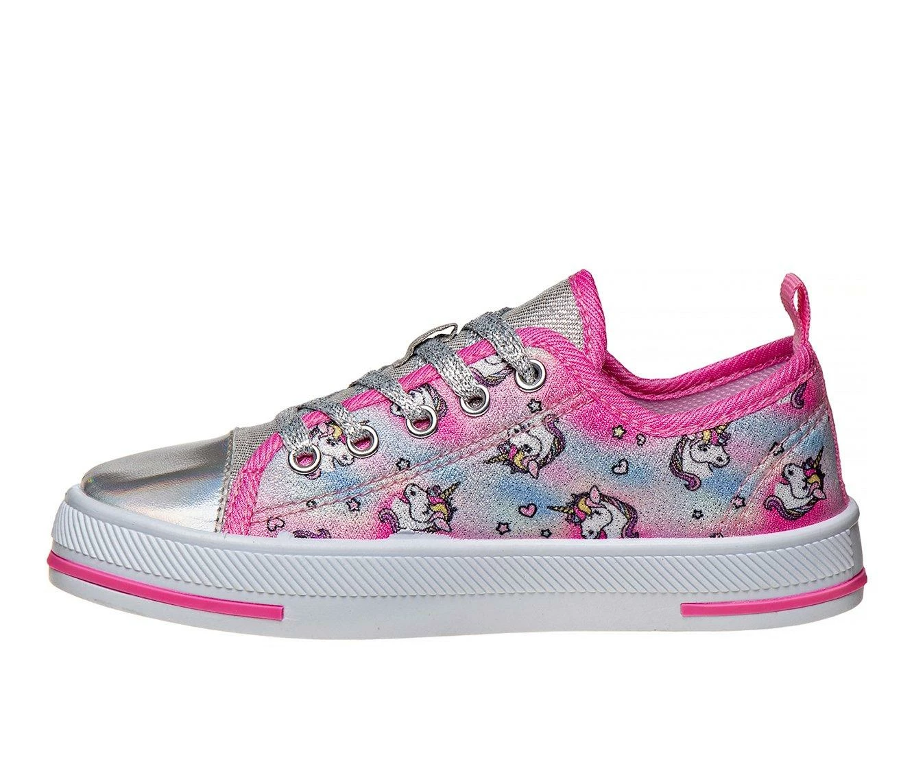 Deals ๐งจ Girls' Kensie Girl Little Kid & Big Kid Unicorn Lace-Up ๐ Sneakers Pink/Silver ๐งจ - Image 4