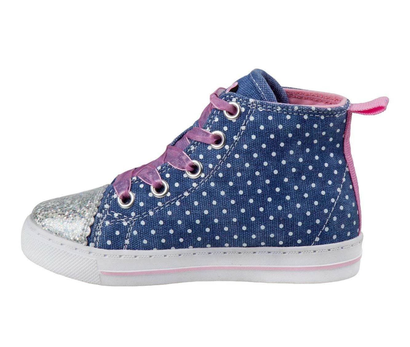 Best deal ๐ Girls' Disney Toddler & Little Kid CH17788O Minnie Mouse High-Top ๐ Sneakers Denim/Multi โค๏ธ - Image 4