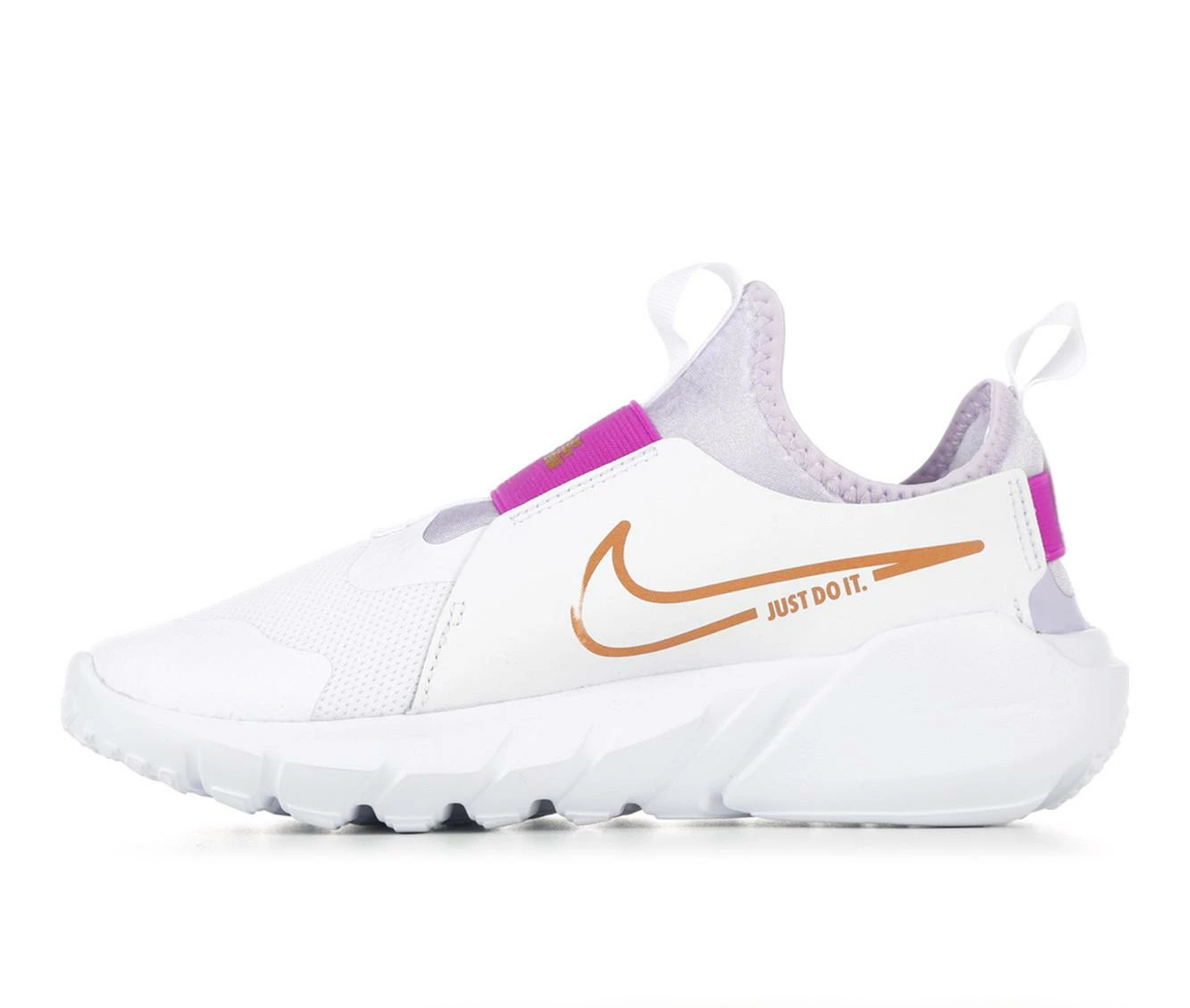 New โจ Girls' Nike Big Kid Flex Runner 2 Slip-On Running ๐ Shoes Wht/Copper/Ppl โค๏ธ - Image 4