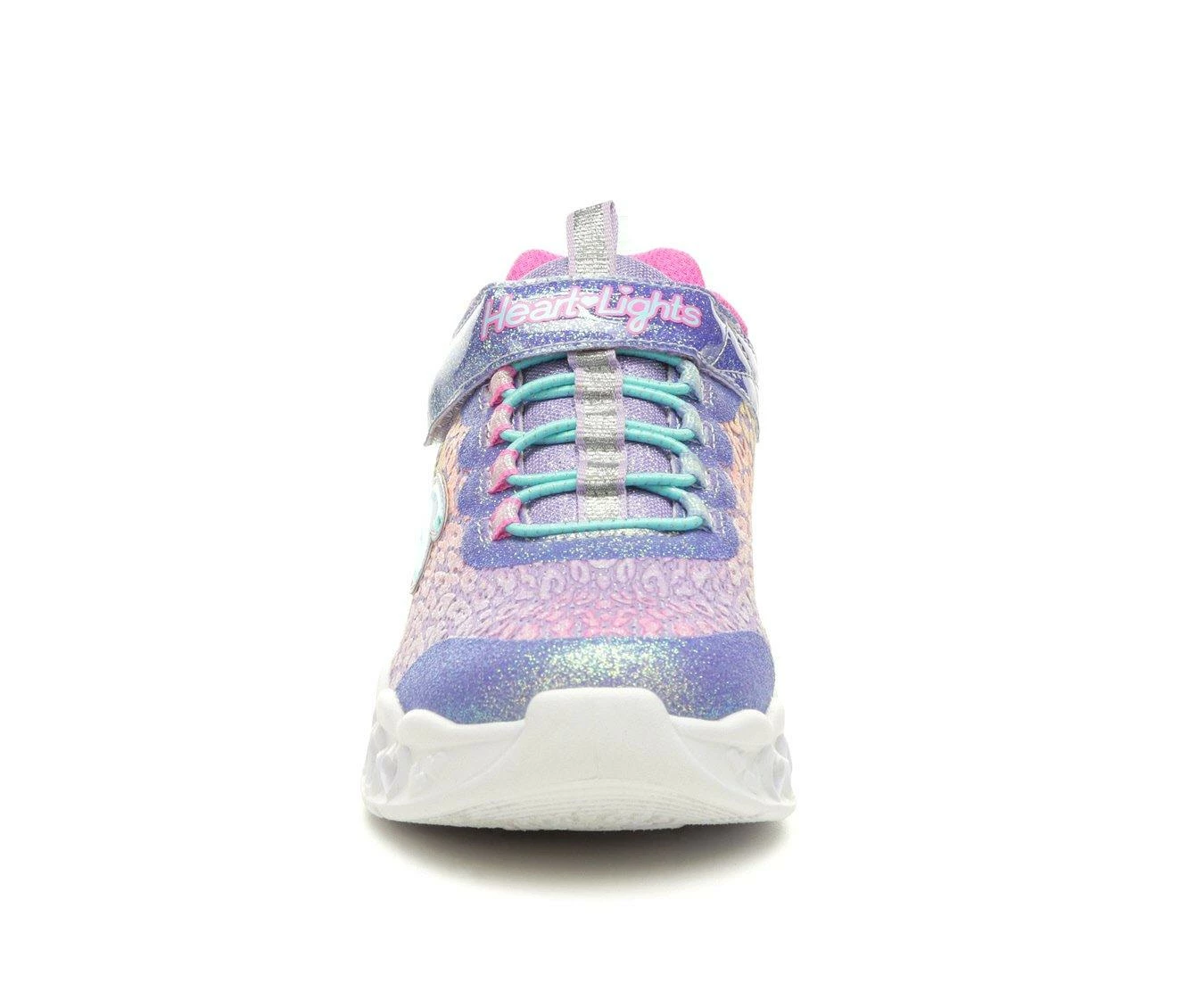 Hot Sale ๐ฅฐ Girls' Skechers Little Kid & Big Kid Flutter Heart Lights Loves Light-Up ๐ Sneakers Lavender/Leoprd โจ - Image 5