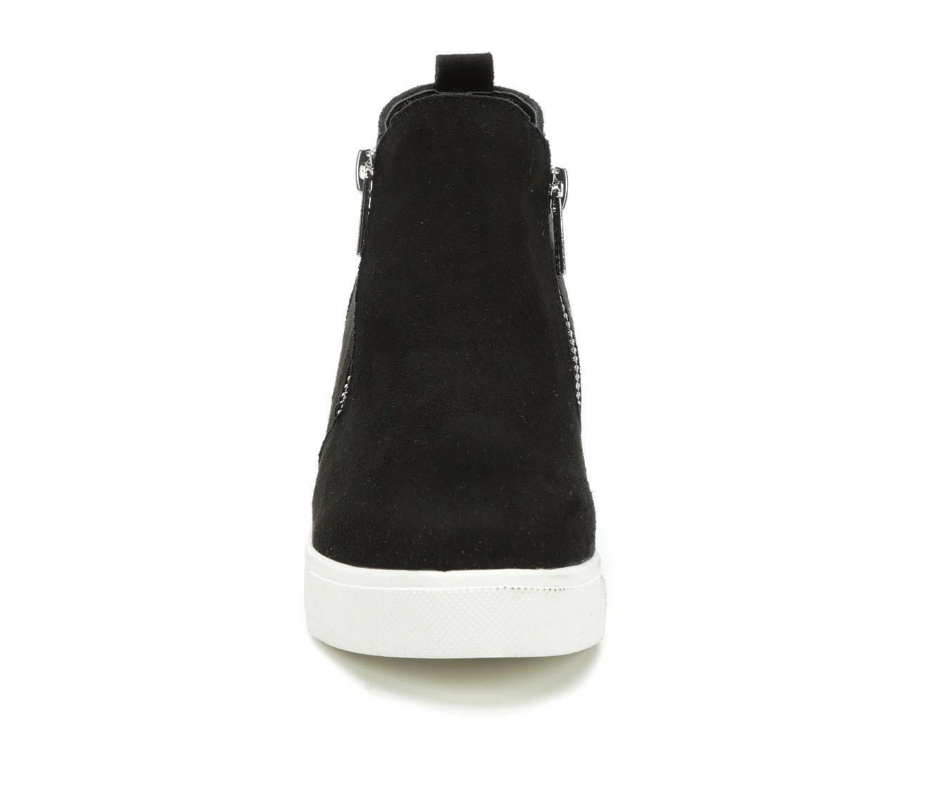 Budget ๐ Girls' Soda Little Kid & Big Kid Taylor Wedge ๐ Sneakers Black Suede ๐ฅ - Image 5