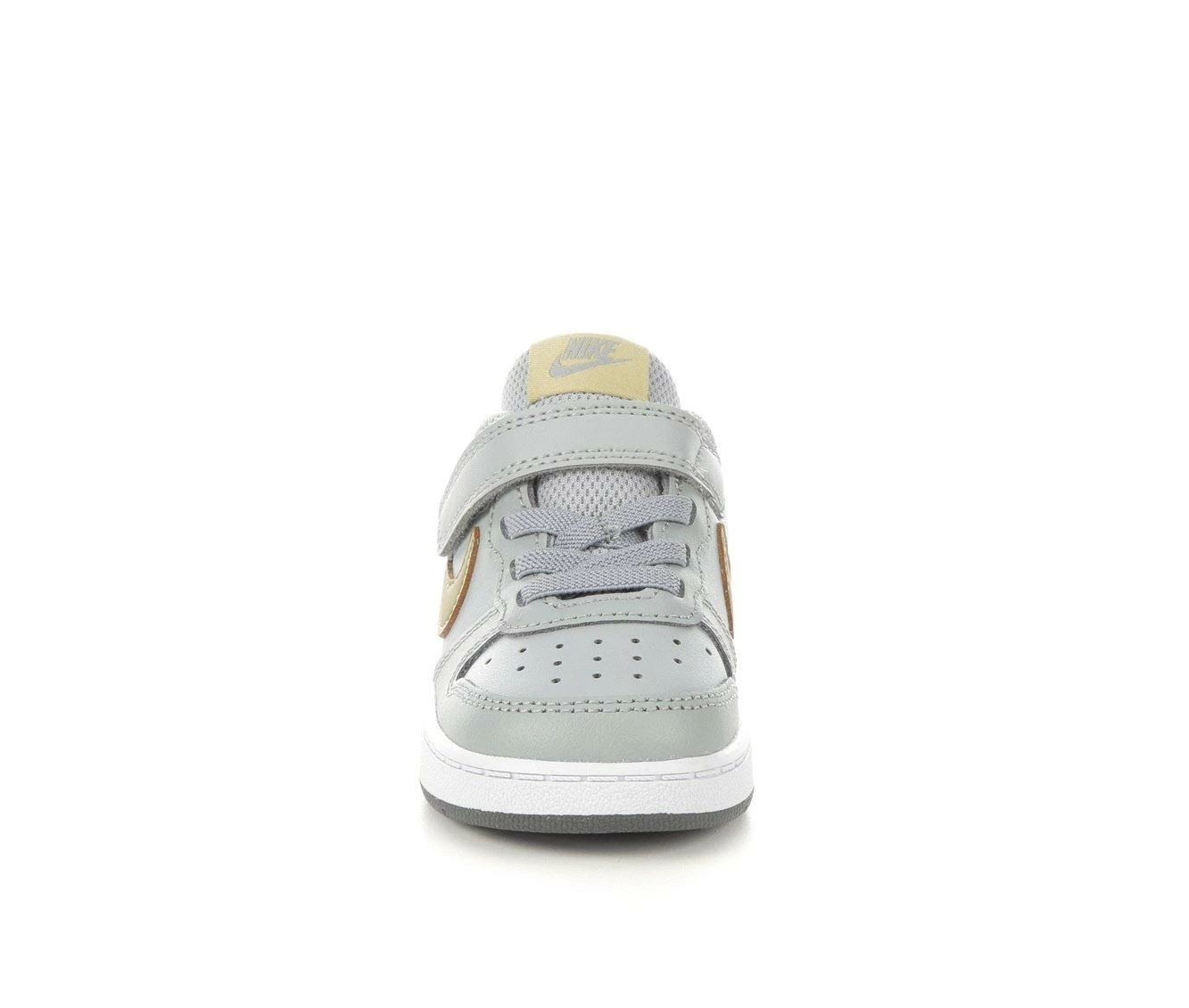 Flash Sale ✨ Girls' Nike Infant & Toddler Court Borough Low 2 👟 Sneakers LtGrey/Gold/Wht 🎁 - Image 5