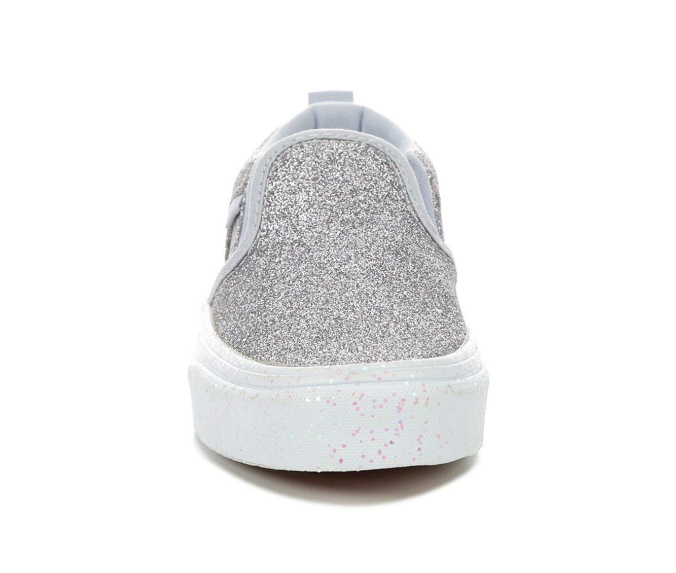 Best Pirce โ Girls' Vans Little Kid & Big Kid Asher Glitter Slip-On ๐ Sneakers Glitter/grey/wh ๐ - Image 5
