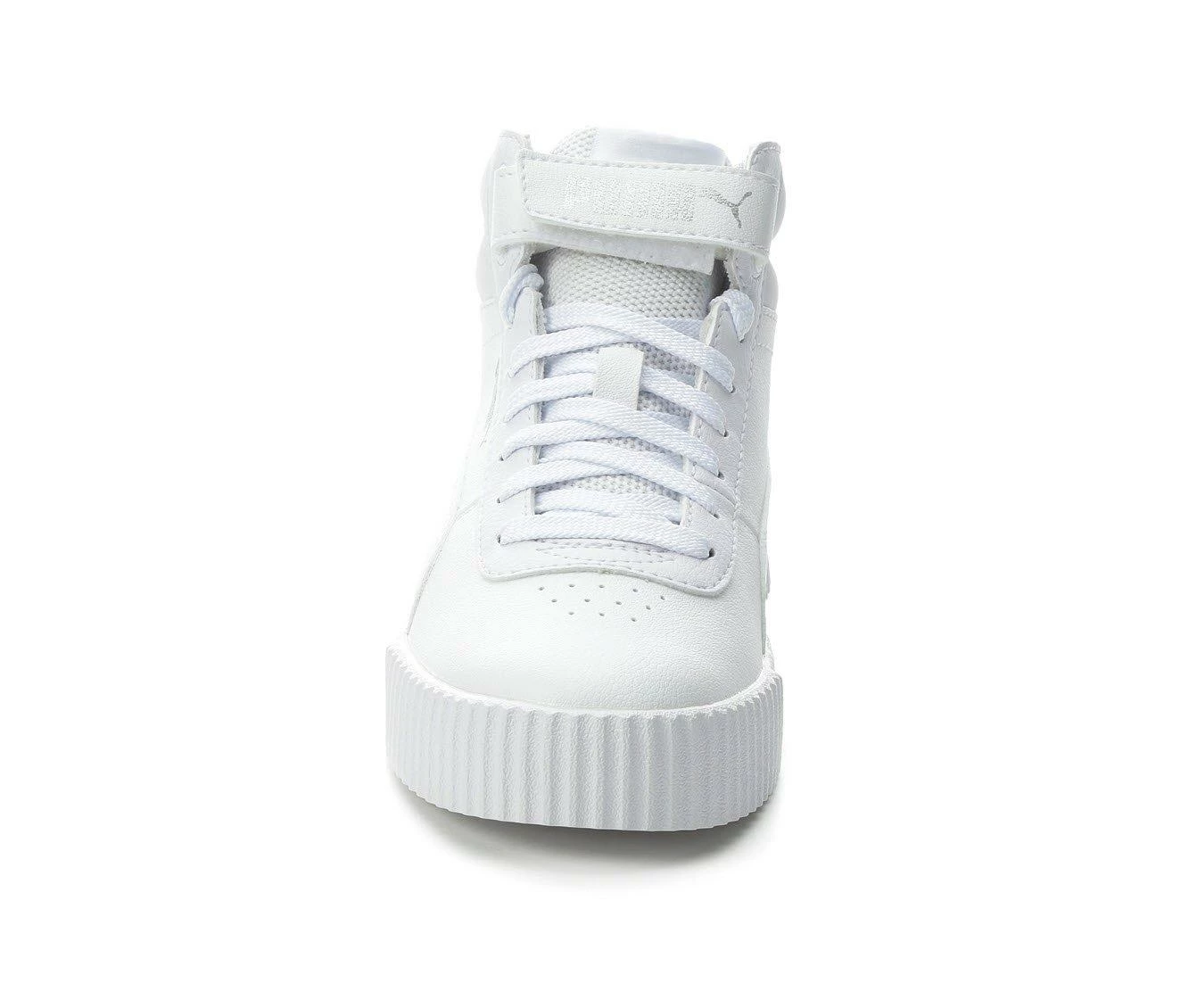 New 🥰 Girls' Puma Big Kid Carina Mid Jr 👟 Sneakers White/White 🥰 - Image 5