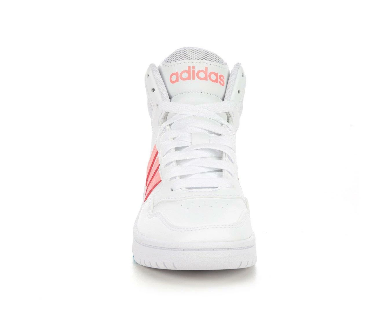 Cheap ๐ Girls' Adidas Little Kid & Big Kid Hoops Mid 3.0 ๐ Sneakers Wht/AcidRed/Sky ๐งจ - Image 5