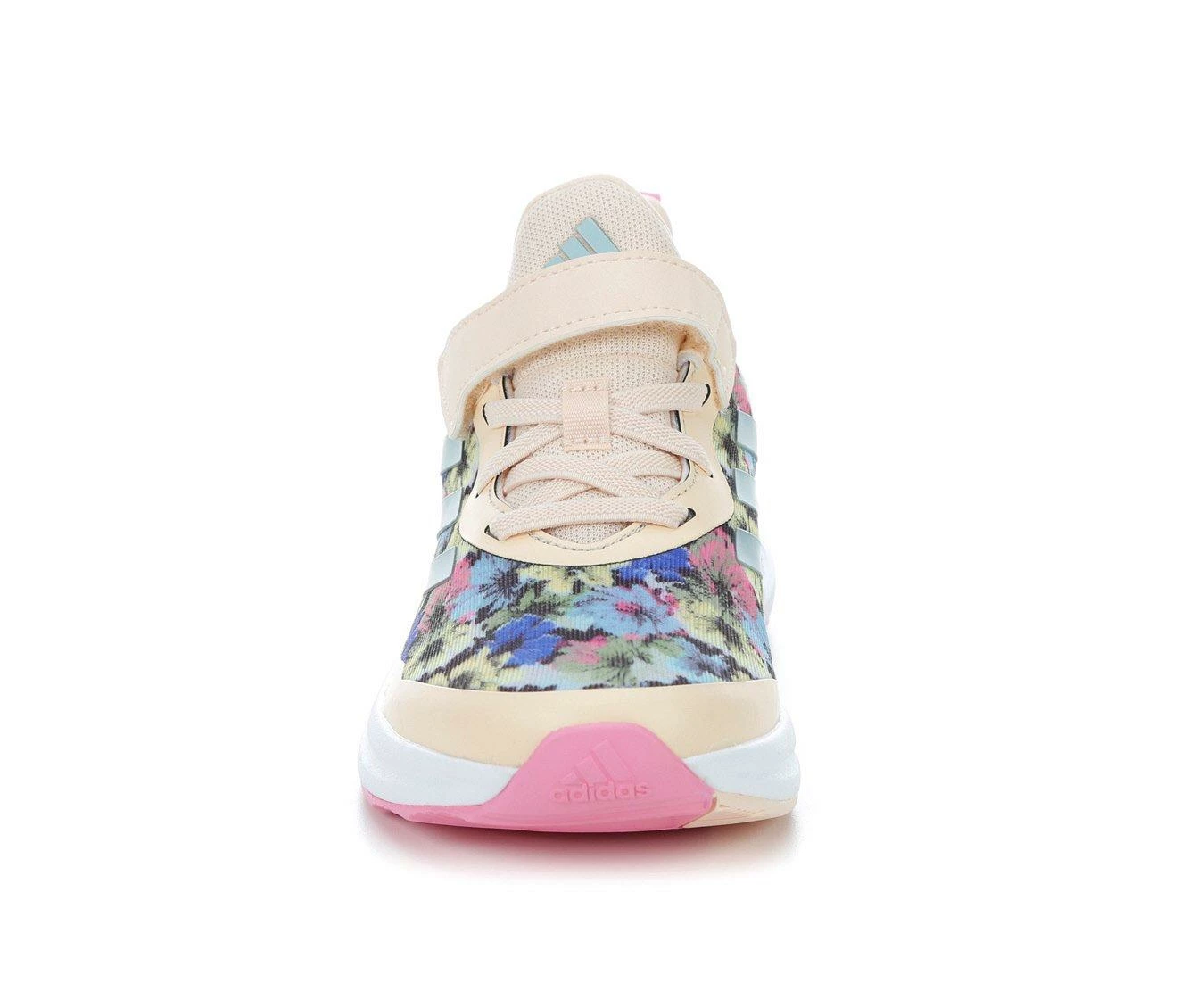 Promo ๐ Girls' Adidas Little Kid Fortarun Strap Sustainable Running ๐ Shoes Pnk/Wht/Floral ๐ - Image 5