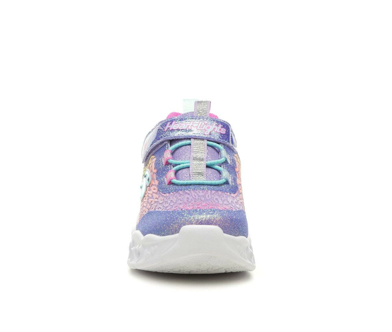 Wholesale ๐ Girls' Skechers Toddler Flutter Heart Lights Loves Light-Up ๐ Sneakers Lavender/Leoprd โญ - Image 5