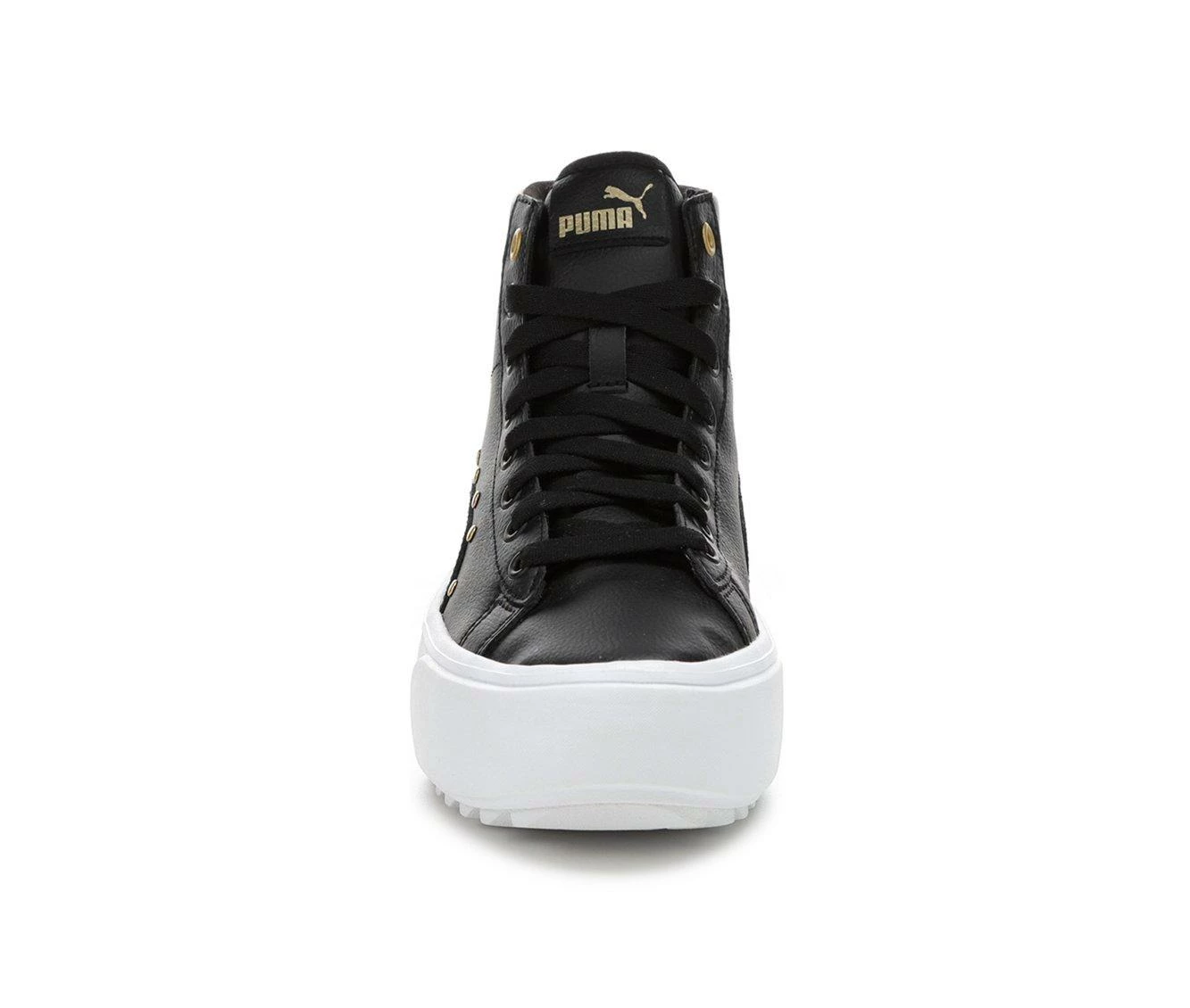 Promo 😍 Girls' Puma Big Kid Kaia Platform Mid 👟 Sneakers Blk/Wht/Stud 🥰 - Image 5
