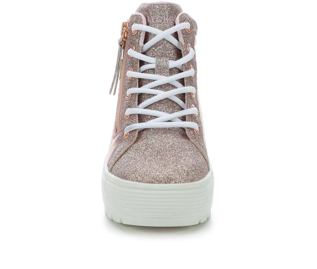 Hot Sale โญ Girls' Skechers Little Kid & Big Kid Elevated City Shine Platform ๐ Sneakers Rose Gold ๐ - Image 5