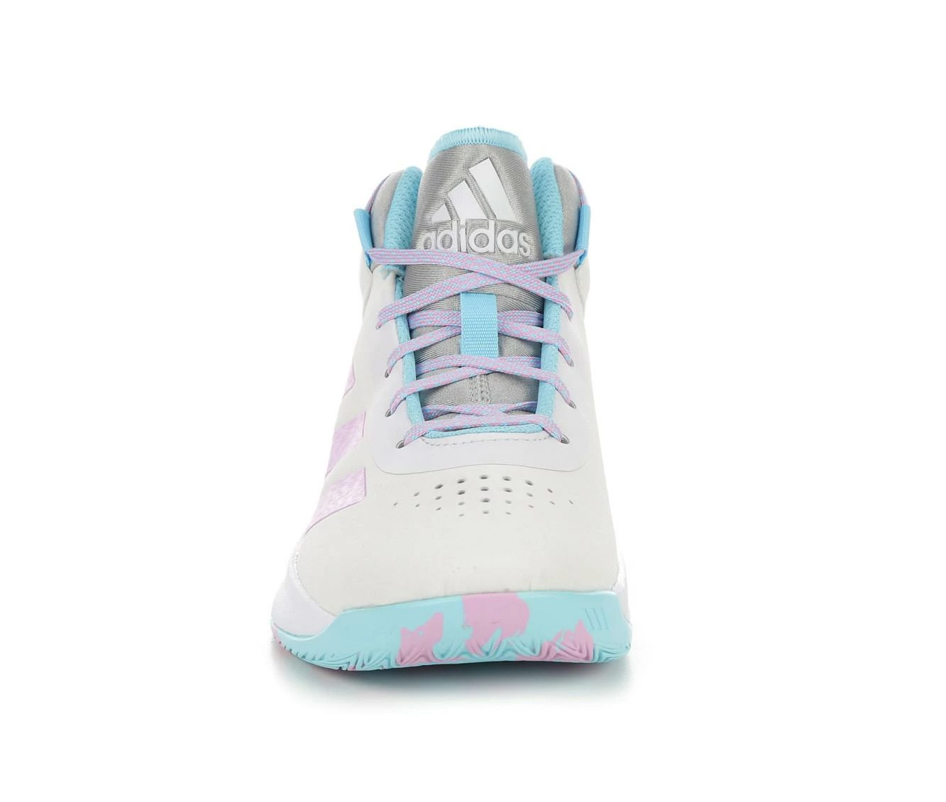 Coupon โ Girls' Adidas Little Kid & Big Kid Cross 'Em Up Wide Width ๐ Basketball ๐ Shoes Wht/Lilac/Grey ๐ - Image 5