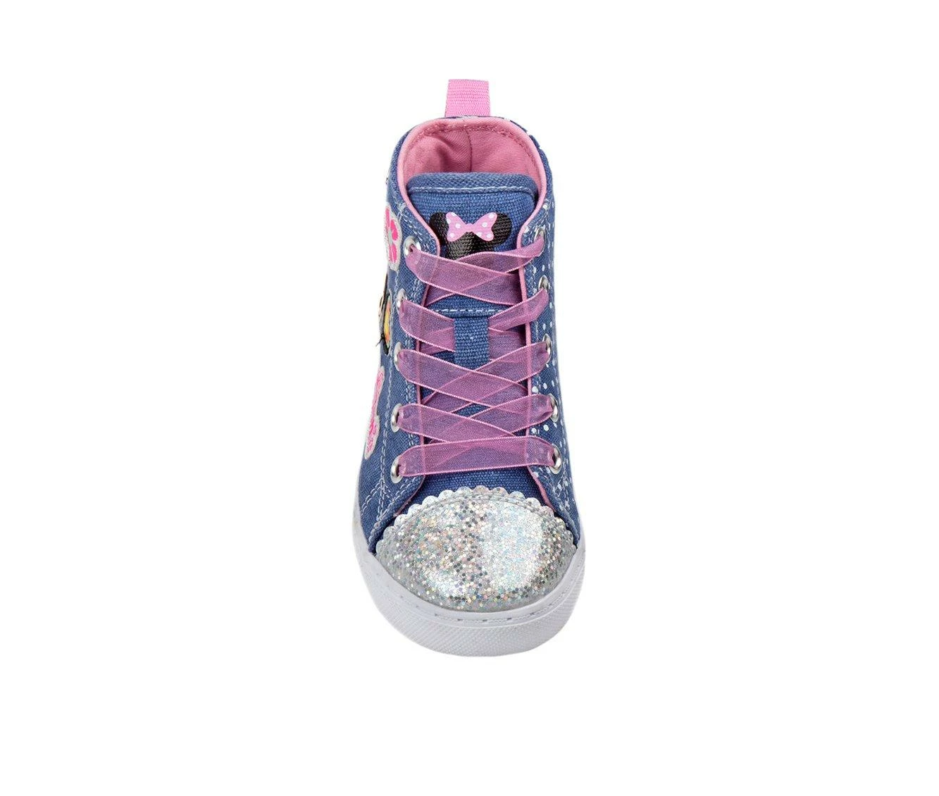 Best deal ๐ Girls' Disney Toddler & Little Kid CH17788O Minnie Mouse High-Top ๐ Sneakers Denim/Multi โค๏ธ - Image 5