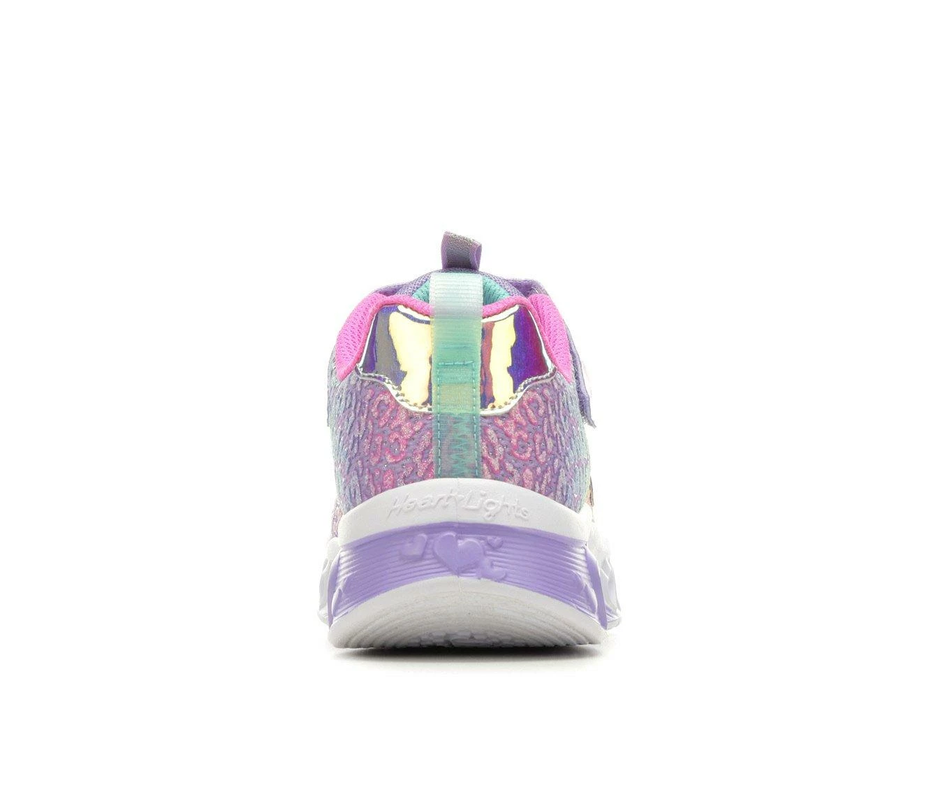 Hot Sale ๐ฅฐ Girls' Skechers Little Kid & Big Kid Flutter Heart Lights Loves Light-Up ๐ Sneakers Lavender/Leoprd โจ - Image 6