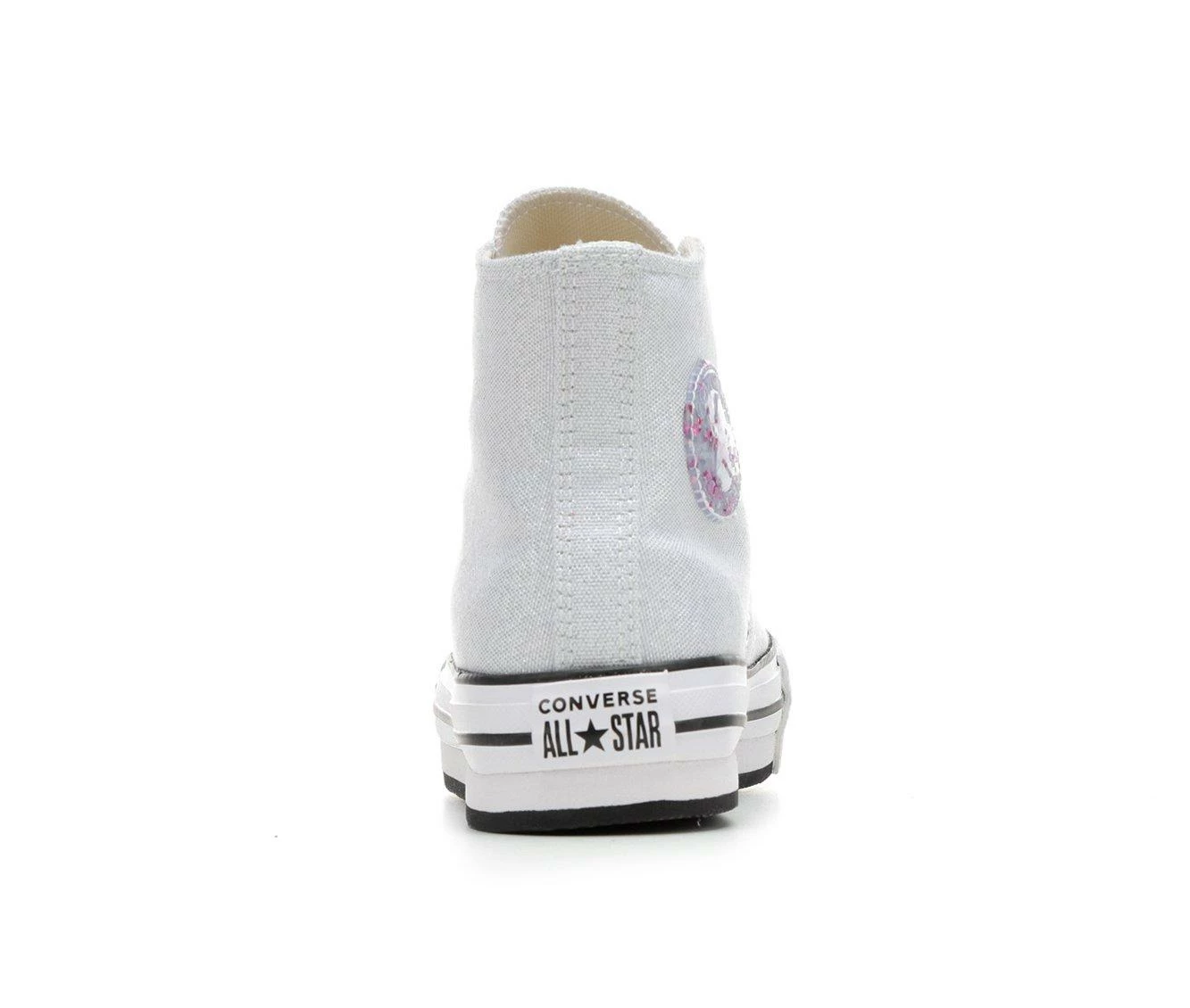 Wholesale ๐ฏ Girls' Converse Big Kid Chuck Taylor All Star High-Top Lift Glitter ๐ Sneakers Wht/Slvr/Ivory ๐ฏ - Image 6