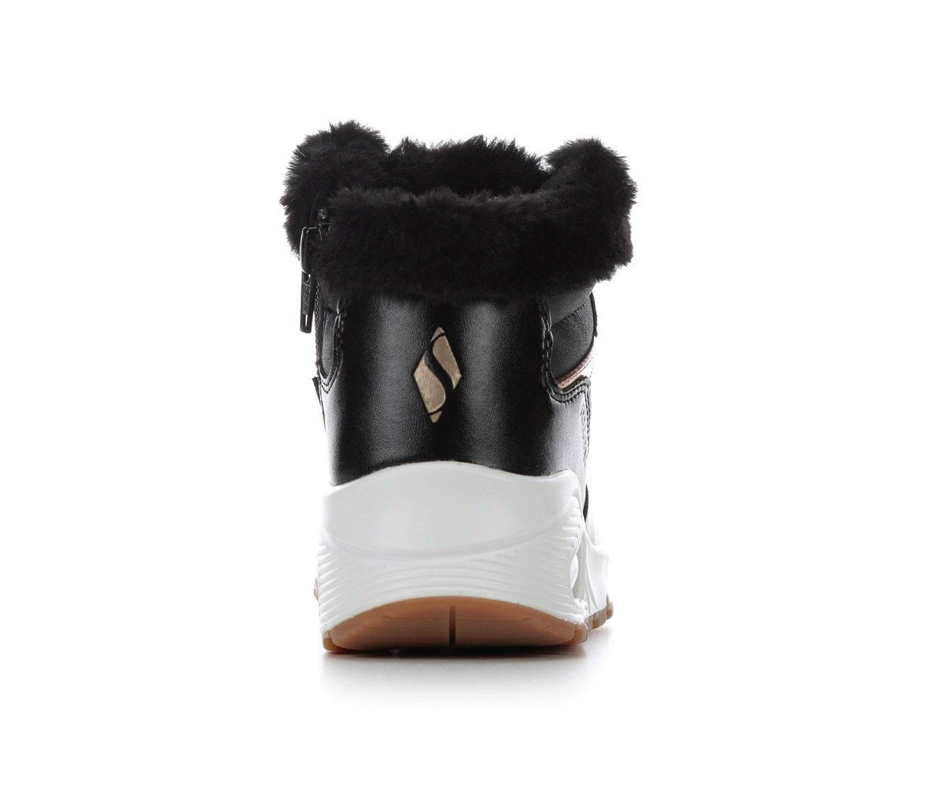 Best Sale ๐ Girls' Skechers Little Kid & Big Kid Uno Cozy On Air Wedge ๐ Sneakers Black/Rose Gold ๐คฉ - Image 6