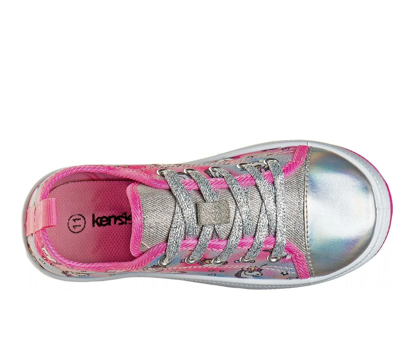 Deals ๐งจ Girls' Kensie Girl Little Kid & Big Kid Unicorn Lace-Up ๐ Sneakers Pink/Silver ๐งจ - Image 6